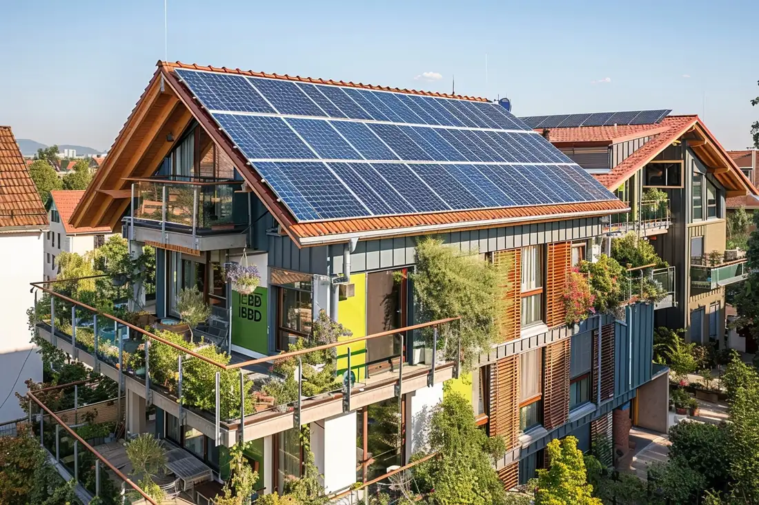 Intérieur d’un appartement récent avec fenêtres isolantes, ventilation et dossier technique de performance énergétique.