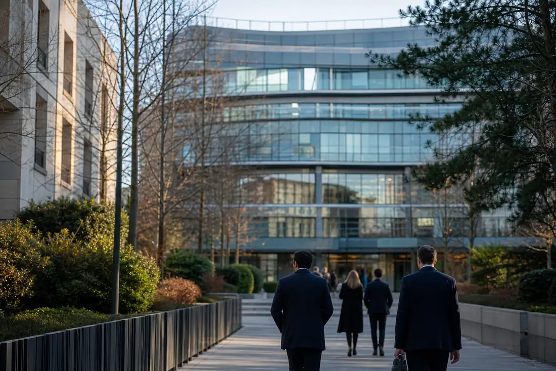 Immeuble de bureaux contemporain à Neuilly-sur-Seine, illustrant un refinancement immobilier d’entreprise.