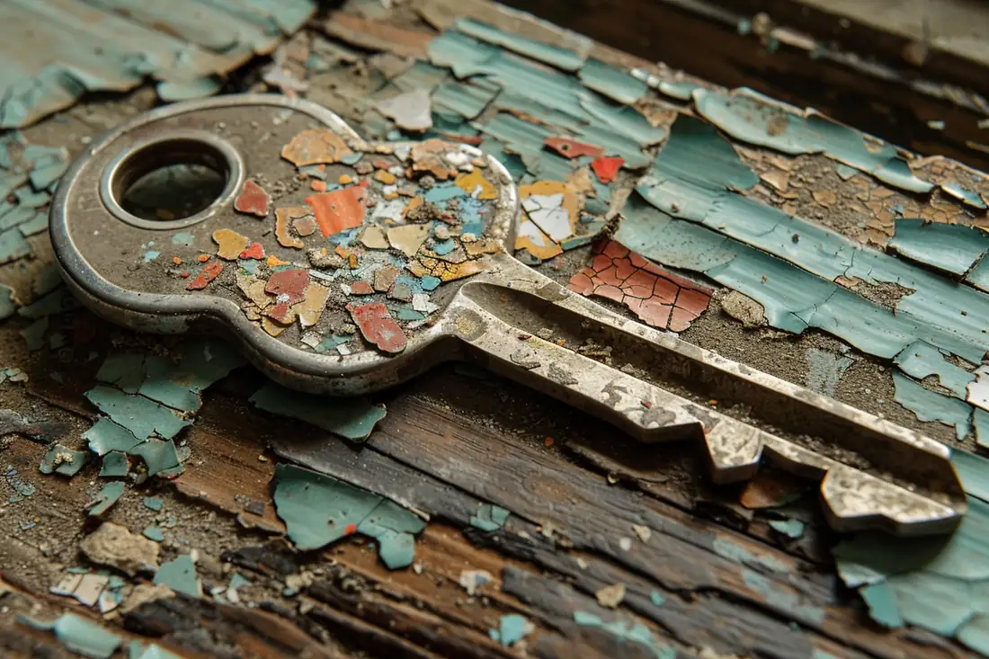 Diagnostiqueur contrôlant au détecteur une peinture ancienne sur la menuiserie d’un appartement ancien.