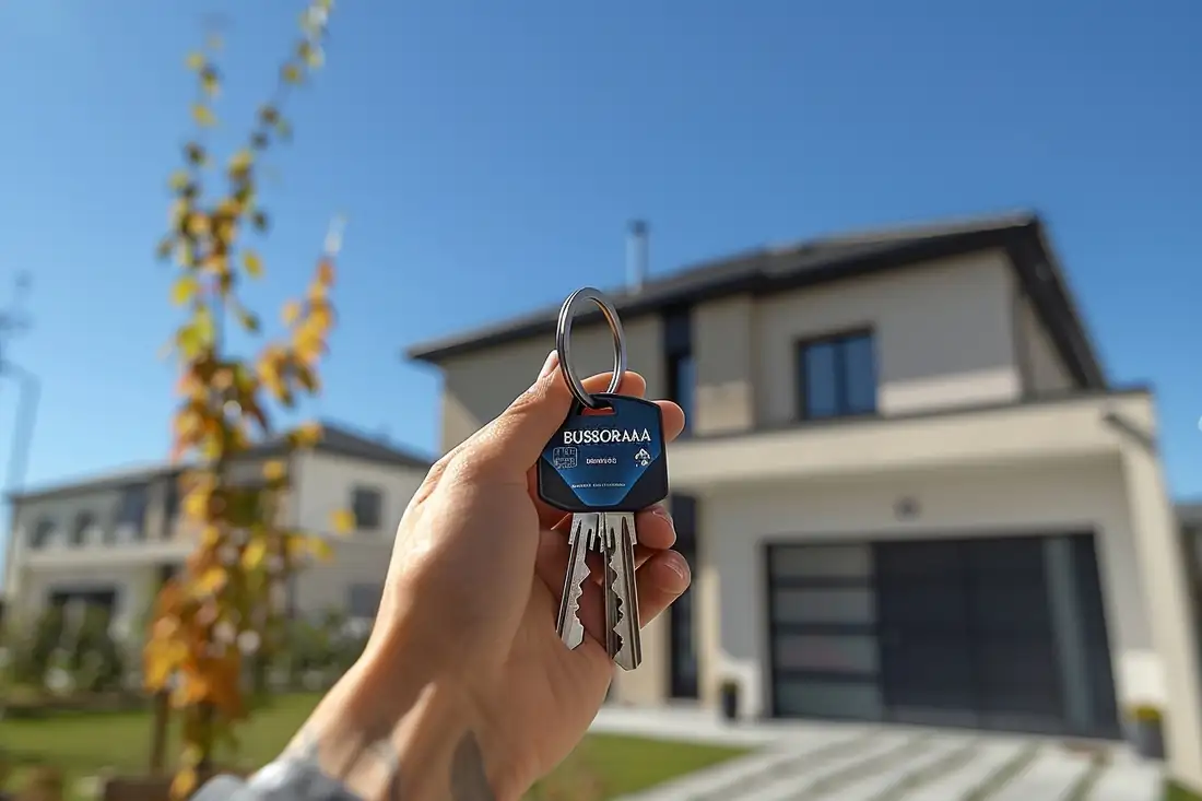 Emprunteur examinant une offre de prêt et le budget d’un achat immobilier dans un appartement français.