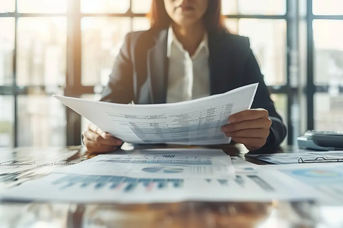 Emprunteur examinant son tableau d’amortissement et ses offres de renégociation de prêt à domicile.